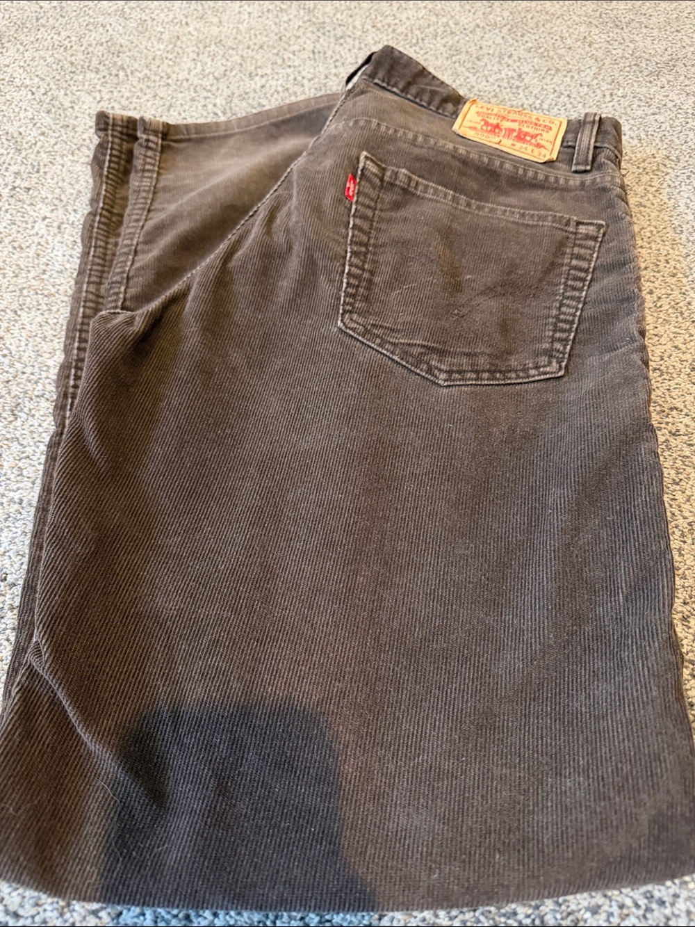 Levi's Men's Dark Brown Corduroy Pants with Signature Red Tab